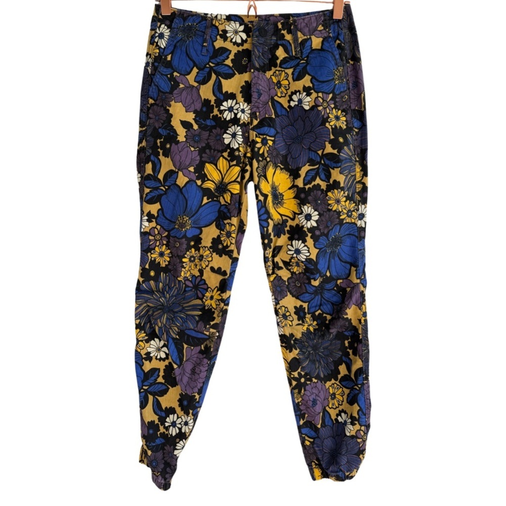 MOTHER Floral Ankle Pants - Blue, Yellow, Purple